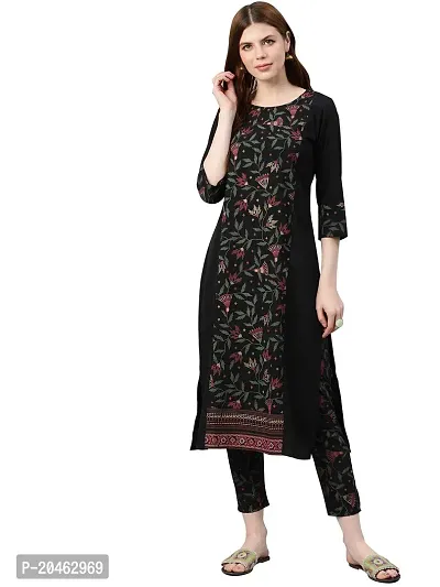 ZIYAA Women's Crepe Straight Kurta-thumb0