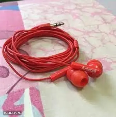 Stylish Red In-ear Wired - 3.5 MM Single Pin Headphones With Microphone