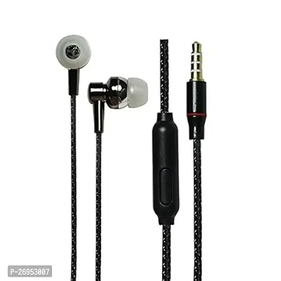 Stylish Black In-ear Wired - 3.5 MM Single Pin Headphones With Microphone