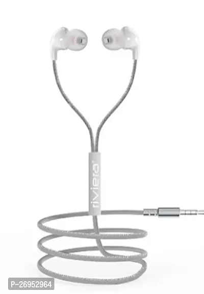 Stylish White In-ear Wired - 3.5 MM Single Pin Headphones With Microphone