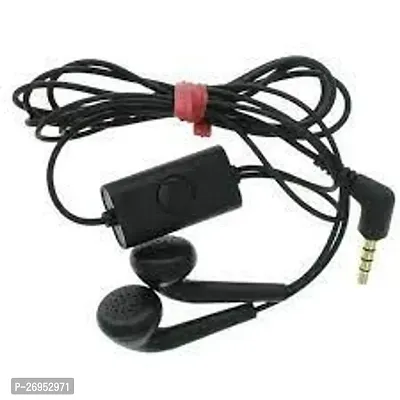 Stylish Black In-ear Wired - 3.5 MM Single Pin Headphones With Microphone-thumb0