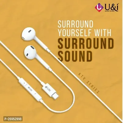 Stylish White In-ear Wired USB Headphones With Microphone