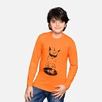 TADEO Boys Tshirt Combo Pack | Unisex Kids T-Shirt Combo Set| Regular Fit Round Neck Stylish Printed Tees/Tshirt | Cotton Blend, 2 Pcs, Grey & Orange, 9-10 Years-thumb3
