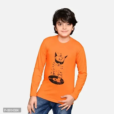 TADEO Boys Tshirt Combo Pack | Unisex Kids T-Shirt Combo Set| Regular Fit Round Neck Stylish Printed Tees/Tshirt | Cotton Blend, 2 Pcs, Grey & Orange, 9-10 Years-thumb4