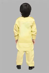 TADEO Cotton Kurta Pajama Set for Boy's Kids | Ethenic Wear For Children | Pathani Suit Set For Toddlers | Full Sleeve | 9-10 Years, Yellow-thumb3
