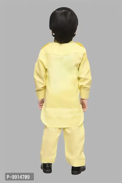 TADEO Cotton Kurta Pajama Set for Boy's Kids | Ethenic Wear For Children | Pathani Suit Set For Toddlers | Full Sleeve | 9-10 Years, Yellow-thumb4