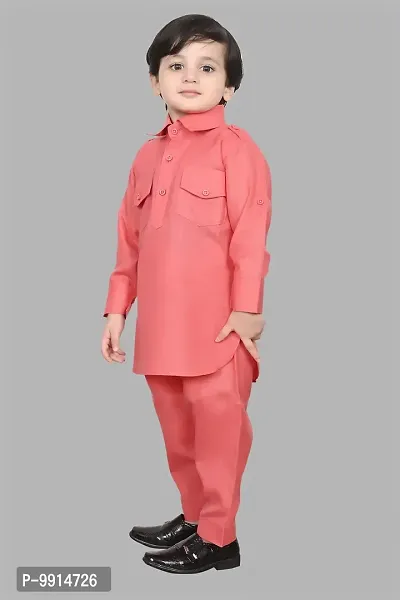 TADEO Cotton Kurta Pajama Set for Boy's Kids | Ethenic Wear For Children | Pathani Suit Set For Toddlers | Full Sleeve | 7-8 Years, Pink-thumb4