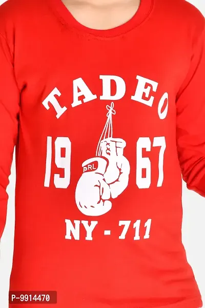 TADEO Boys Tshirt Combo Pack | Unisex Kids T-Shirt Combo Set| Regular Fit Round Neck Stylish Printed Tees/Tshirt | Cotton Blend, 2 Pcs, Black & Red, 12-13 Years-thumb3