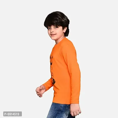 TADEO Boys Tshirt Combo Pack | Unisex Kids T-Shirt Combo Set| Regular Fit Round Neck Stylish Printed Tees/Tshirt | Cotton Blend, 2 Pcs, Black & Orange, 12-13 Years-thumb5