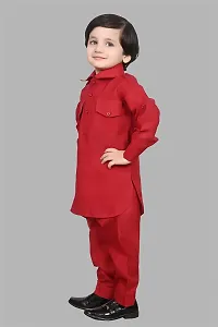 TADEO Cotton Kurta Pajama Set for Boy's Kids | Ethenic Wear For Children | Pathani Suit Set For Toddlers | Full Sleeve | 8-9 Years, Pink-thumb3