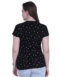 TADEO Tshirt for Women | Women's Casual Short Sleeve T Shirts | Printed Cotton Blend Round Neck Top T-Shirt for Teen Girls | Regular Fit Stylish Girls Tshirt | Black, L Size-thumb4