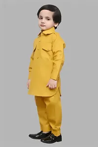 TADEO Cotton Kurta Pajama Set for Boy's Kids | Ethenic Wear For Children | Pathani Suit Set For Toddlers | Full Sleeve | 2-3 Years, Mustard-thumb3