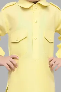 TADEO Cotton Kurta Pajama Set for Boy's Kids | Ethenic Wear For Children | Pathani Suit Set For Toddlers | Full Sleeve | 9-10 Years, Yellow-thumb4