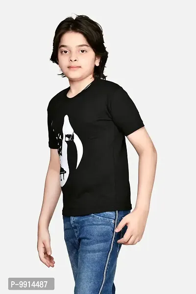 TADEO Boys Tshirt Combo Pack | Unisex Kids T-Shirt Combo Set| Regular Fit Round Neck Stylish Printed Tees/Tshirt | Cotton Blend, 2 Pcs, Black & White, 9-10 Years-thumb3