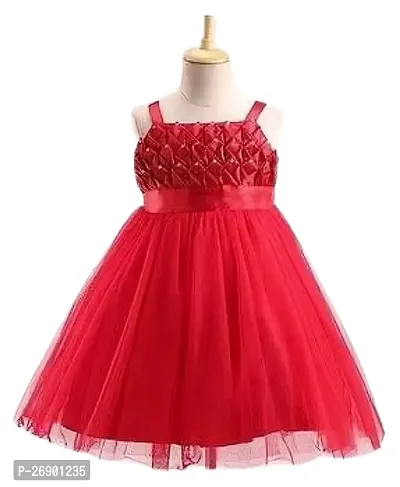 Girls Stylish Red Fit and Flared Dress