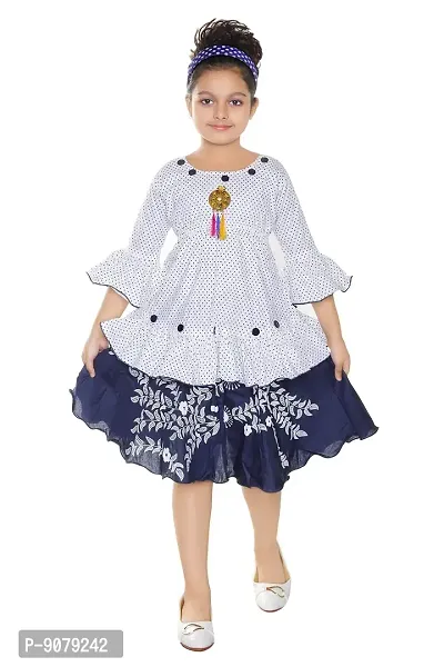 Fashion Cute Comfy Girl's Knee-Length Tulip Top  Skirt - Frocks and Dresses-thumb0