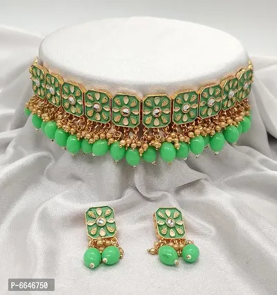 Women Stylish Adorable Pearls Choker Jewellery Setnbsp;