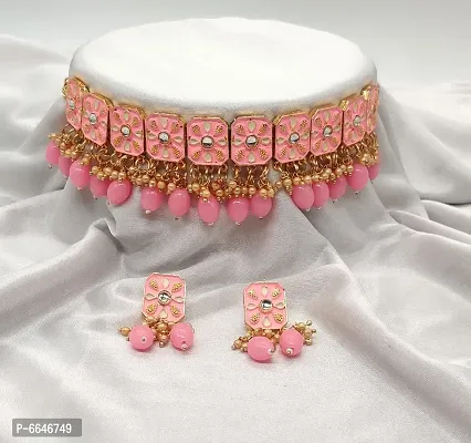 Women Stylish Adorable Pearls Choker Jewellery Setnbsp;