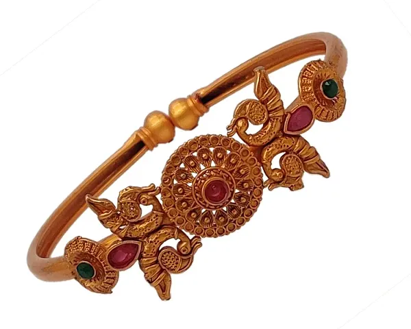 Fancy Womens Gold Matte Finish Kada