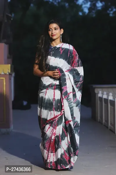 Stylish Multicoloured Cotton Printed Saree with Blouse piece For Women