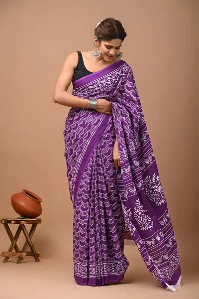 Trending Cotton Saree with Blouse piece 