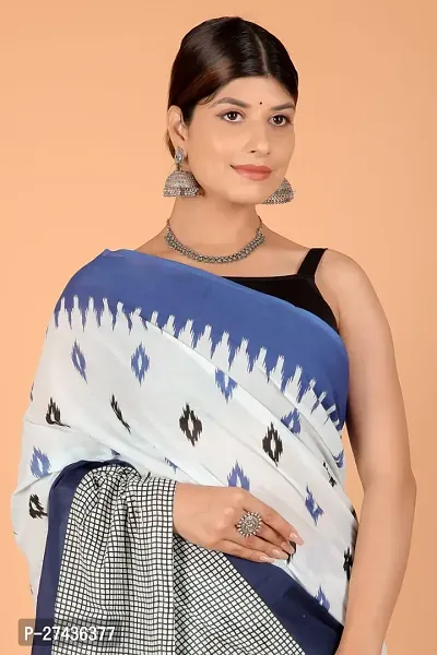 Stylish Multicoloured Cotton Printed Saree with Blouse piece For Women