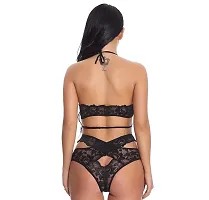 Sizzling Black Polyester Lingerie Set For Women-thumb1