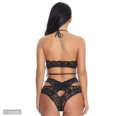 Sizzling Black Polyester Lingerie Set For Women-thumb2