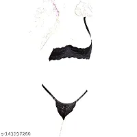 Women Sexy Lace Front Open Bra and Panty Lingerie Set Free Size-thumb2