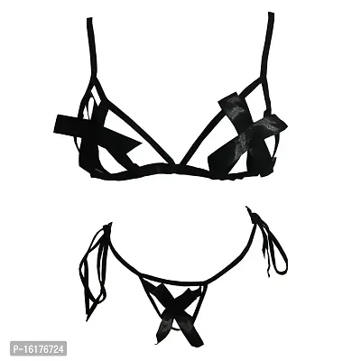 Buy Psychovest Women's Sexy Lace Hand Tie Bra And Panty Lingerie