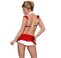Sizzling Red Polyester Lingerie Set For Women-thumb1
