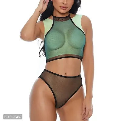 Psychovest Women's Sexy Full Coverage Transparent Bra and Panty