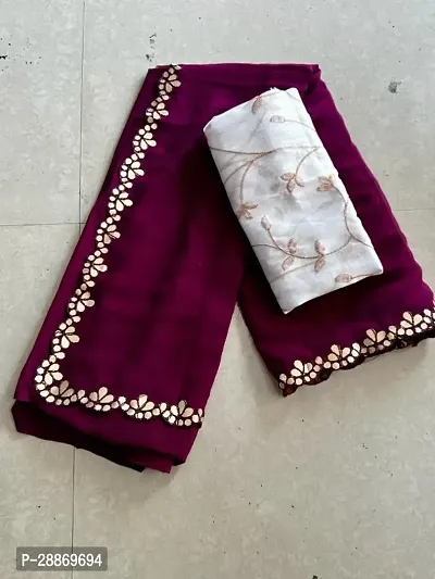 Womens lace Saree With Blouse Piece