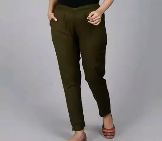 Stylish Rayon Solid Trousers For Women