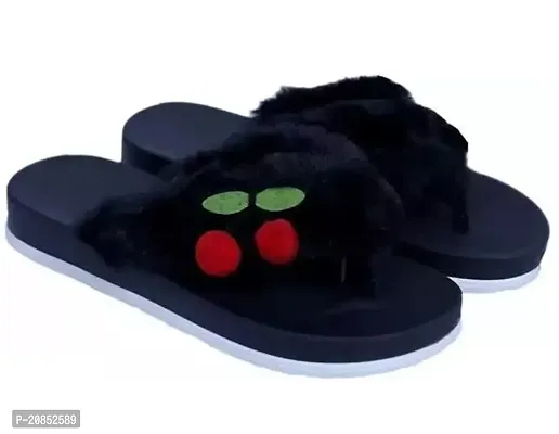 Elegant Black Rubber Slippers For Women