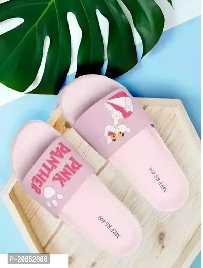 Elegant Pink Rubber Slippers For Women