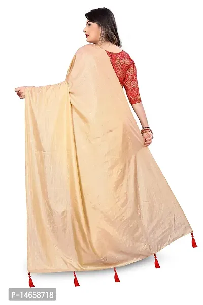 Tanviv fashion Care Women's Banarasi Silk Saree With Blouse (tans001_Beige)-thumb3