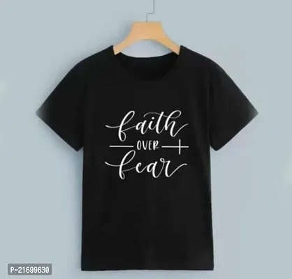 Elegant Black Cotton Printed Tshirt For Women