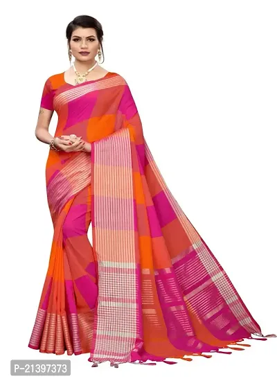 Fancy Cotton Saree without Blouse piece For Women-thumb0