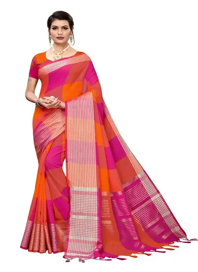 Trendy Blend Saree with Blouse Piece for Women