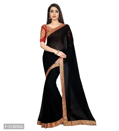 Fancy Chiffon Saree without Blouse piece For Women-thumb0