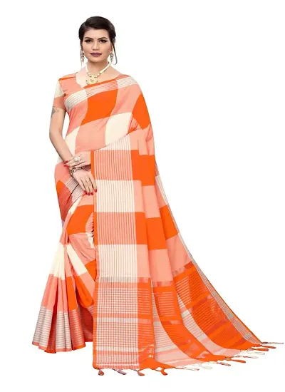 Classic Silk Checked Saree with Blouse piece