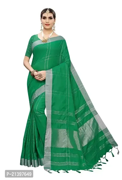 Fancy Cotton Blend Saree without Blouse piece For Women