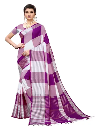 Classic Checked Saree with Blouse piece