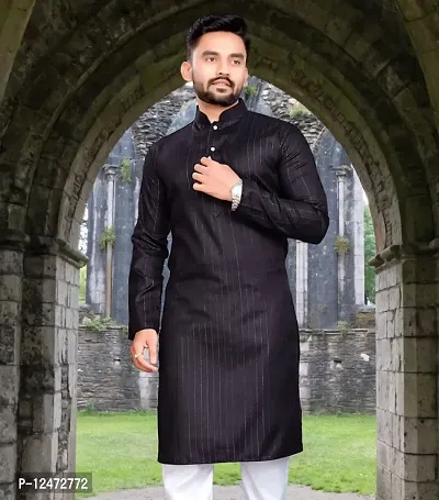 Black Coloured Cotton Kurta.Kurta Only-thumb0