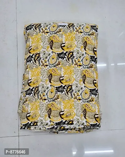 Yellow Crepe Floral Print Unstitched Dress Material For Women
