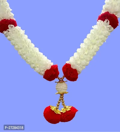 White and Red Colour 18 inch Handmade Artificial (RED) Jasmine Mala/Garland for God/Idol/Photo (Pack of 01)-thumb3