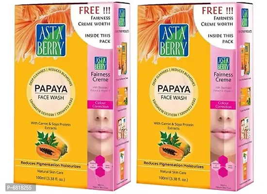 Asta Berry Papaya Face Wash 100 ml (Pack of 2)