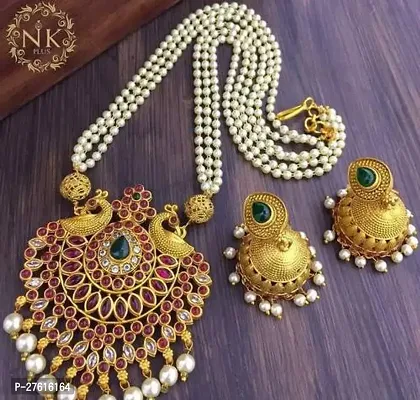 Stylish Maroon Alloy Jewellery Set For Women