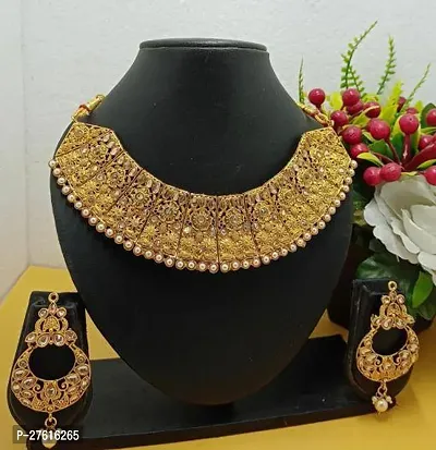 Stylish Golden Alloy Jewellery Set For Women